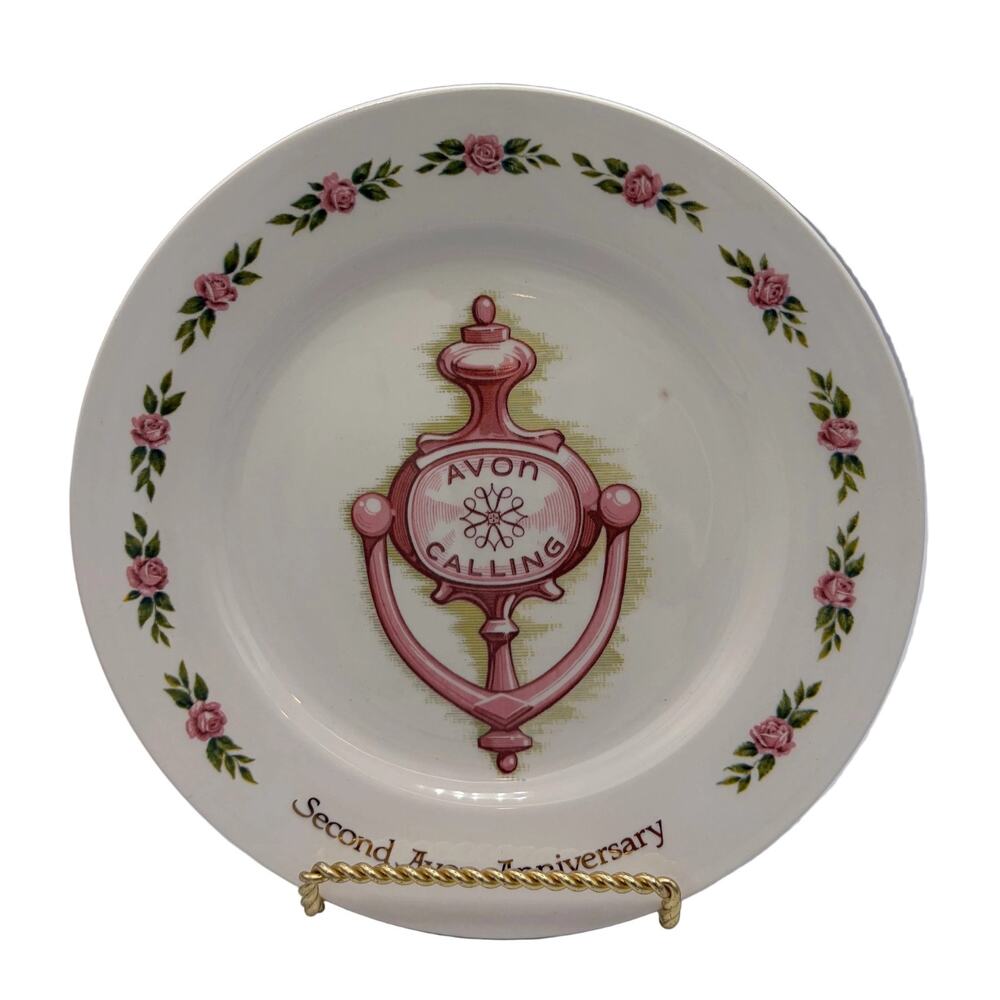 Vintage Avon Calling Second Anniversary Commemorative Award Plate